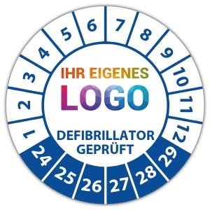 Prüfplakette Defibrillator geprüft - Prüfplaketten VDE / Elektro logo