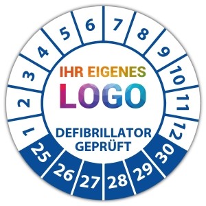 Prüfplakette Defibrillator geprüft - Prüfplaketten auf Rolle logo