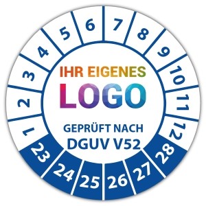 Prüfplakette "Geprüft nach DGUV Vorschrift 52" logo