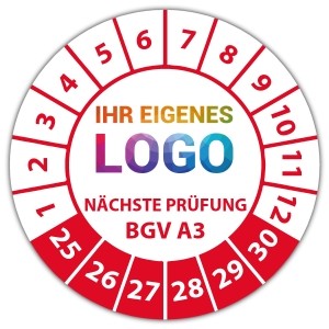 Prüfplakette Geprüft nach BGV A3 Nächster Prüftermin - Prüfplaketten auf Rolle logo