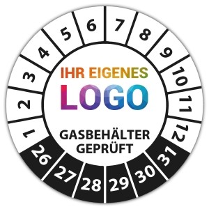 Prüfplakette Gasbehälter geprüft - Prüfplaketten auf Rolle logo
