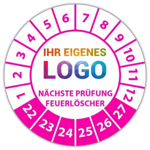 Prüfplakette "Feuerlöscher geprüft Nächster Prüftermin" logo