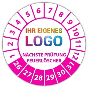 Prüfplakette Feuerlöscher geprüft Nächster Prüftermin - Prüfplaketten auf Rolle logo