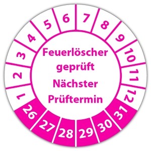 Prüfplakette Feuerlöscher geprüft Nächster Prüftermin - Prüfplaketten auf Rolle