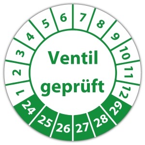 Prüfplakette Ventil geprüft - Prüfplaketten Neutral