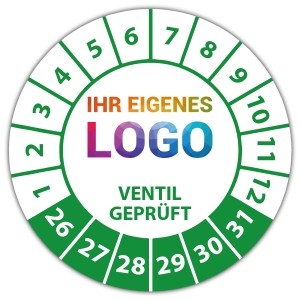 Prüfplakette Ventil geprüft - Prüfplaketten auf Rolle logo