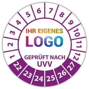 Prüfplakette Geprüft nach UVV - Prüfplaketten auf Rolle logo