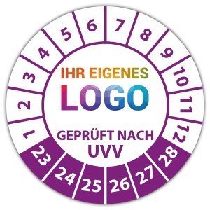 Prüfplakette Geprüft nach UVV - DGUV Vorschrift 70 - Prüfkennzeichnung logo