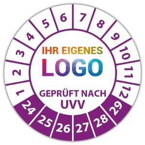 Prüfplakette Geprüft nach UVV -  logo
