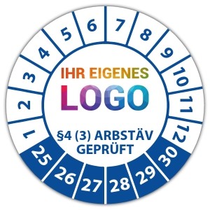 Prüfplakette Brandschutztür geprüft gem. §4 (3) ArbStäV - Prüfplaketten auf Rolle logo