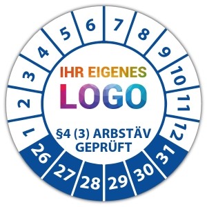 Prüfplakette Brandschutztür geprüft gem. §4 (3) ArbStäV - Prüfplaketten auf Rolle logo