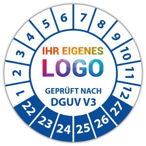 Prüfplakette Geprüft nach DGUV Vorschrift 3 - Prüfplaketten DGUV logo
