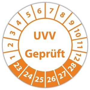 Prüfplakette UVV Geprüft - Prüfplaketten auf Bogen