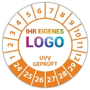 Prüfplakette UVV Geprüft - Prüfplaketten auf Bogen logo