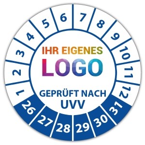 Prüfplakette Geprüft nach UVV - Prüfplaketten UVV logo