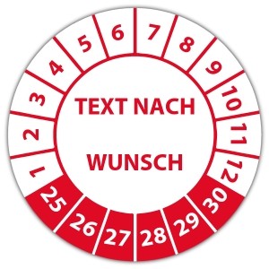Prüfplakette mit Wunschtext - Prüfplaketten Nächster Prüftermin - Geprüft