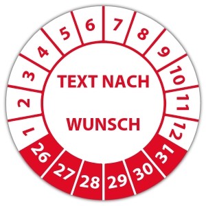 Prüfplakette mit Wunschtext - Notbeleuchtung Prüfplaketten