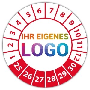 Prüfplakette mit Logo - Prüfplaketten mit Werbung