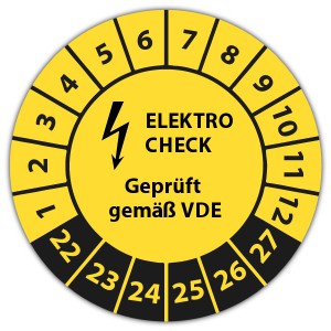 Prüfplakette Dokumentenfolie Elektro-Check VDE - Prüfplaketten VDE / Elektro