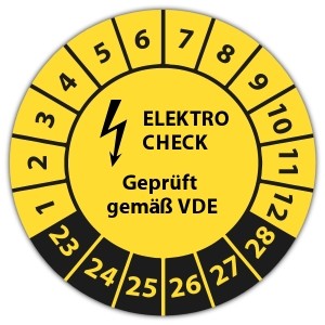 Prüfplakette Dokumentenfolie "Elektro-Check" VDE