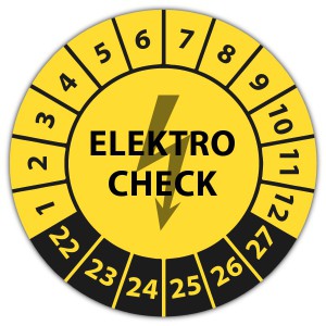 Prüfplakette Dokumentenfolie "Elektro-Check"