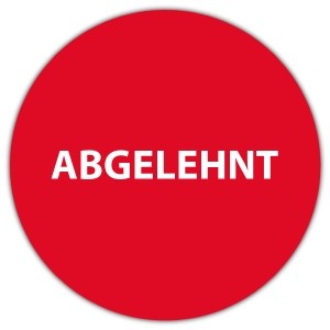 Prüfplakette Dokumentenfolie Abgelehnt (ohne Datum) - Prüfplaketten Dokumentenfolie
