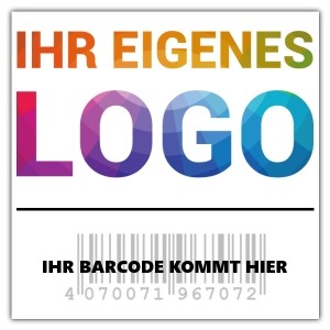 Barcode aufkleber mit Logo - Prüfplaketten Quadrat