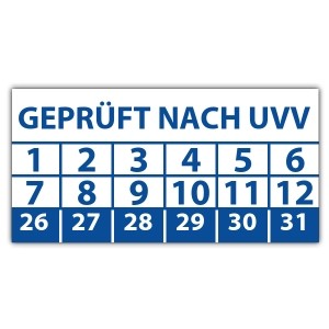 Prüfplakette Geprüft nach UVV - Prüfplaketten UVV