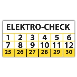 Prüfplakette Elektro-Check - Prüfplaketten VDE / Elektro