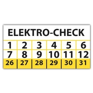 Prüfplakette Elektro-Check - Prüfplaketten e Check
