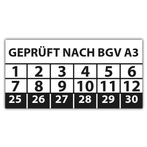 Prüfplakette Geprüft nach BGV A3 - Prüfplaketten rechteck