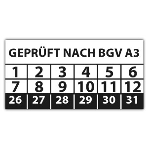 Prüfplakette "Geprüft nach BGV A3"