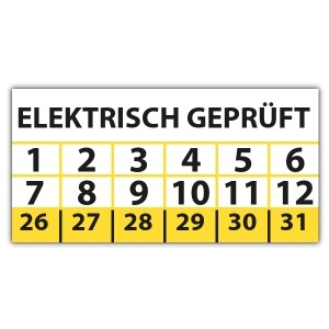 Prüfplakette Elektrisch geprüft - Prüfplaketten rechteck