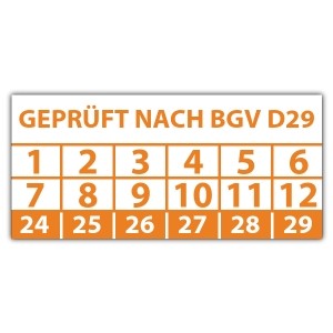 Prüfplakette "Geprüft nach BGV D29"