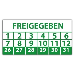 Prüfplakette  Freigegeben - Prüfplaketten rechteck