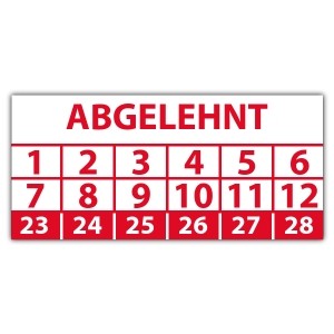 Prüfplakette  Abgelehnt  - Abgelehnt Aufkleber