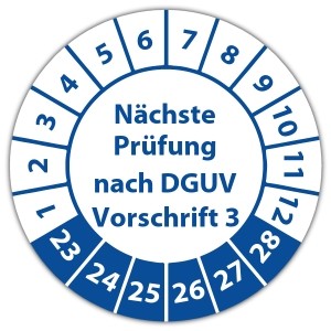 Prüfplakette Nächste Prüfung nach DGUV Vorschrift 3 - Prüfplaketten DGUV