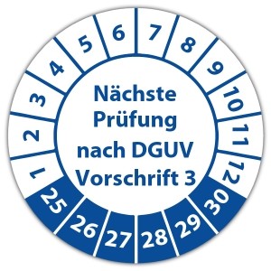 Prüfplakette "Nächste Prüfung nach DGUV Vorschrift 3"