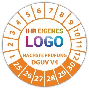 Prüfplakette Nächste Prüfung nach DGUV Vorschrift 4 - Prüfplaketten DGUV logo