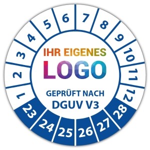 Prüfplakette Dokumentenfolie Geprüft nach DGUV Vorschrift 3 - Prüfplaketten Dokumentenfolie logo