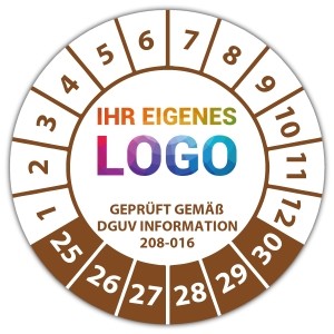 Prüfplakette Dokumentenfolie Geprüft gem. DGUV Information 208-016 - Prüfplaketten Dokumentenfolie logo