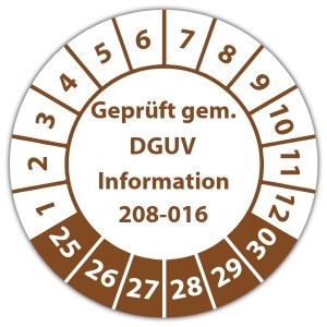 Prüfplakette Dokumentenfolie Geprüft gem. DGUV Information 208-016 - Prüfplaketten Dokumentenfolie