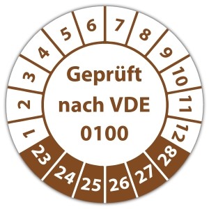 Prüfplakette "Geprüft nach VDE 0100"