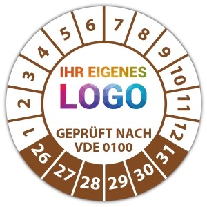 Prüfplakette Geprüft nach VDE 0100 - Prüfplaketten auf Rolle logo