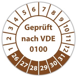 Prüfplakette Geprüft nach VDE 0100 - Prüfplaketten auf Rolle