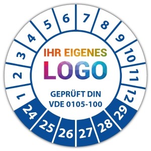 Prüfplakette "Geprüft DIN VDE 0105-100" logo