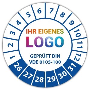 Prüfplakette Geprüft DIN VDE 0105-100 - Prüfplaketten auf Rolle logo