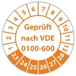 Prüfplakette "Geprüft nach VDE 0100-600"