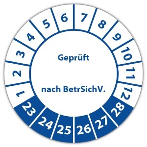 Prüfplakette Geprüft nach BetrSichV. - Prüfplaketten auf Rolle