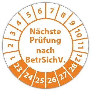 Prüfplakette Nächste Prüfung nach BetrSichV. - Prüfplaketten auf Rolle